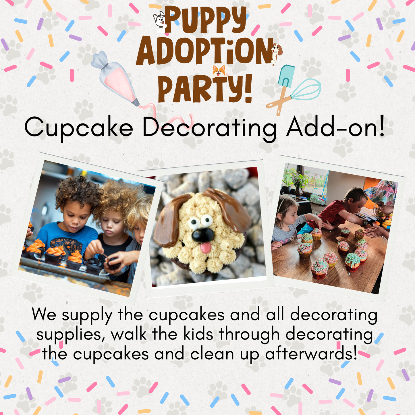 Puppy Adoption Party Cupcake Decorating Add-on
