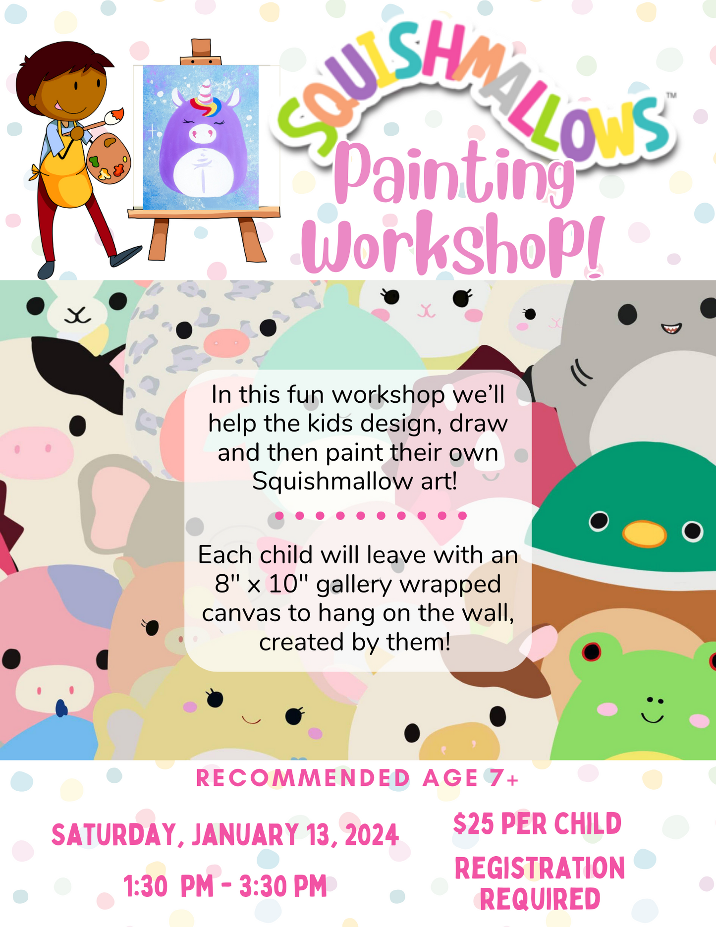 Squishmallow Painting Craft Workshop!