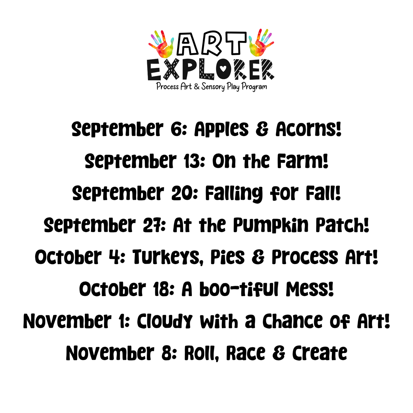 Art Explorers - 8 weeks of fun!