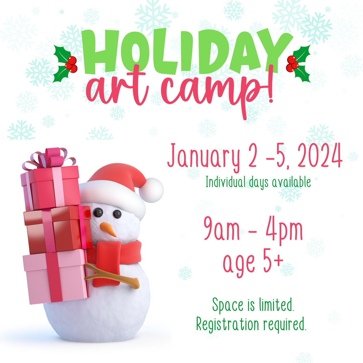 Holiday Art Camp - January 3, 2024